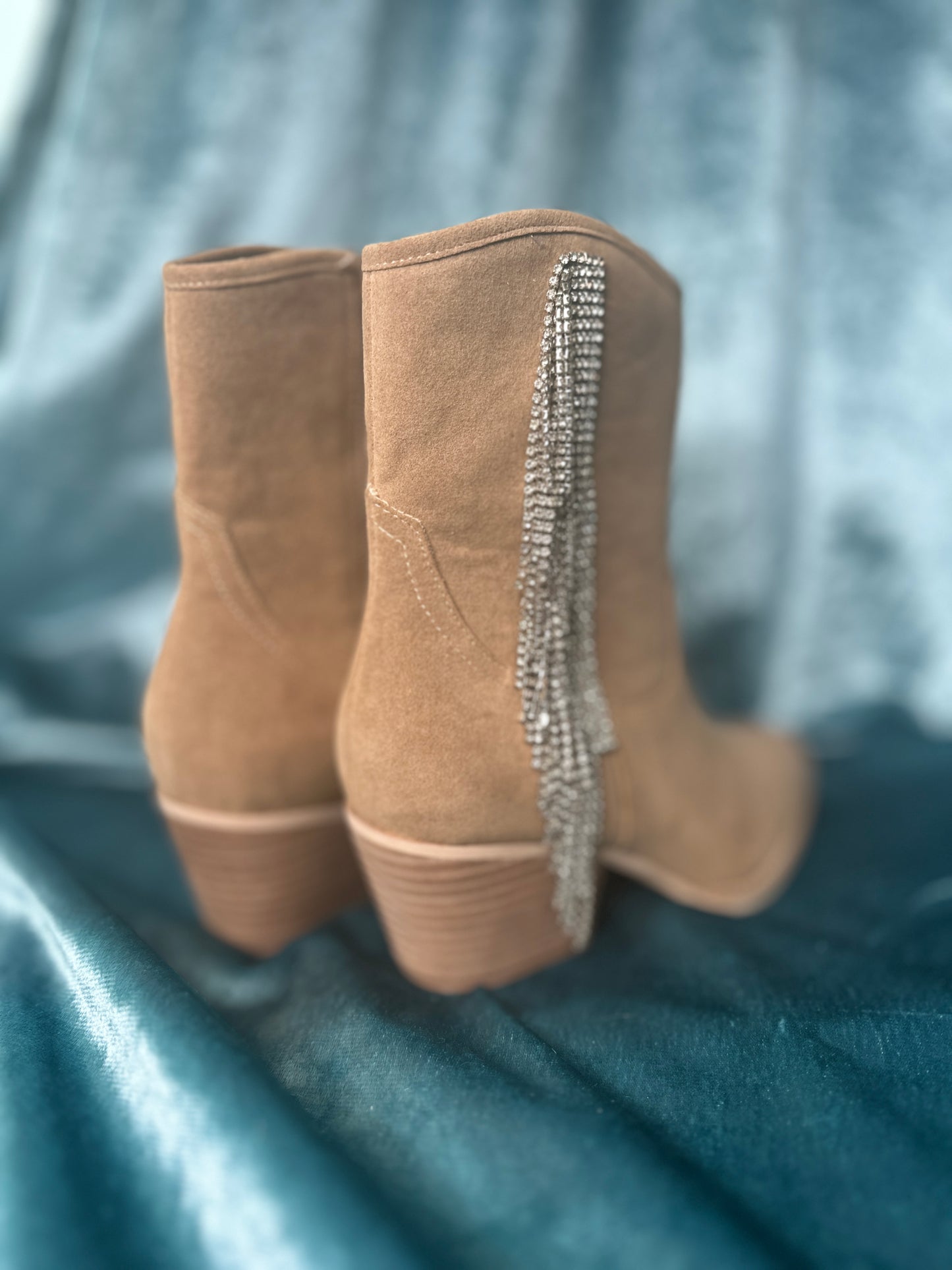 The Brynn Rhinestone Fringe Boot - Oasis Society