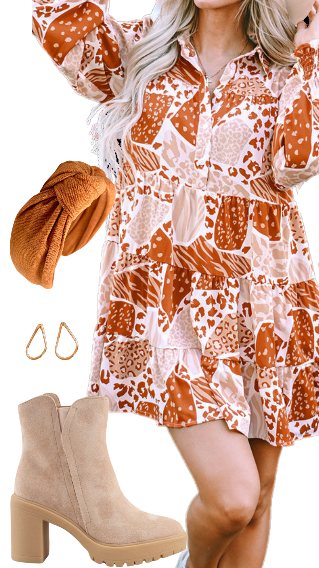 Pumpkin Latte Leopard Mini Dress