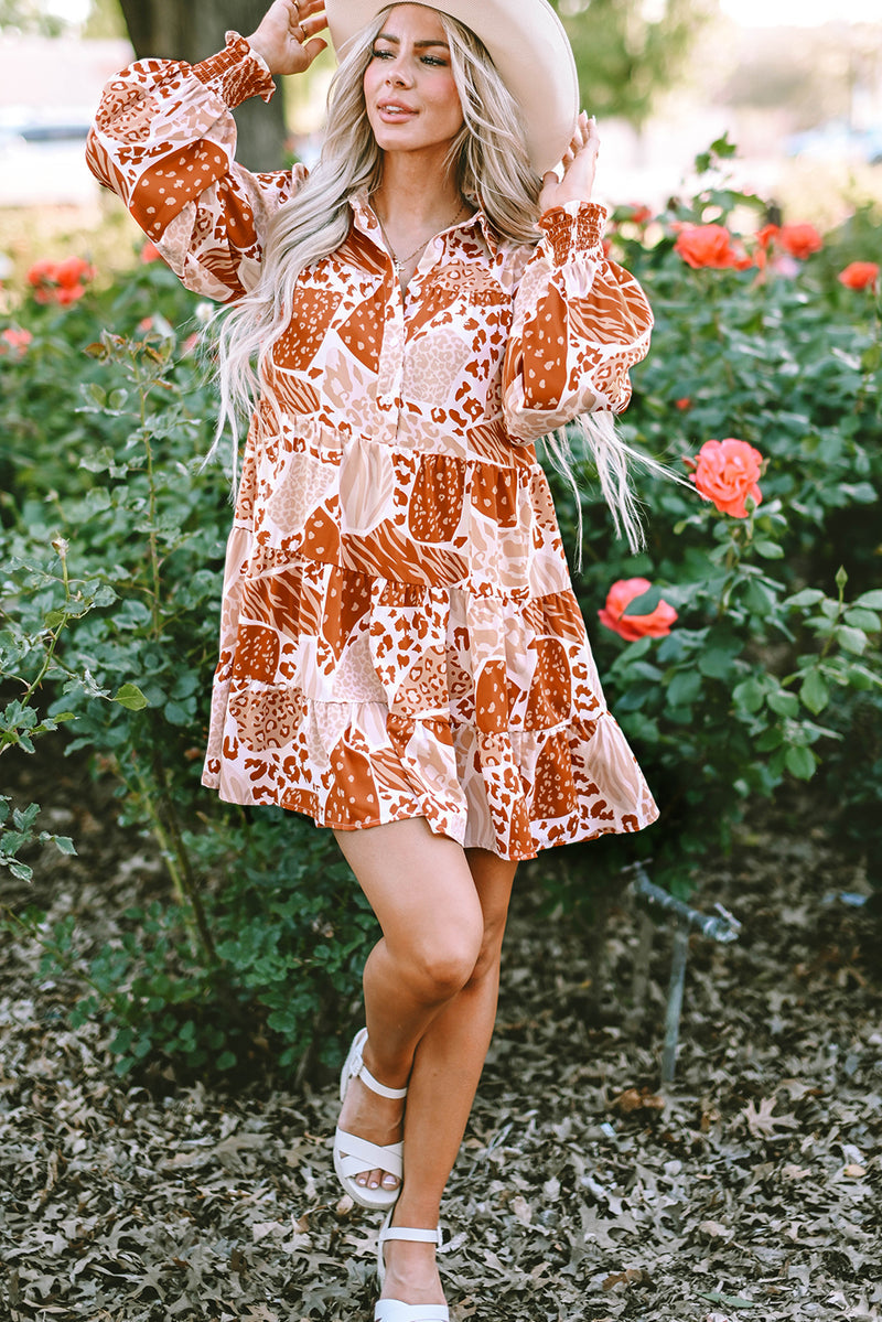 Pumpkin Latte Leopard Mini Dress