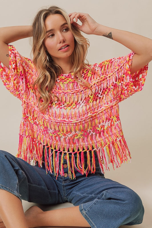 Hayley Fringed Knit Top