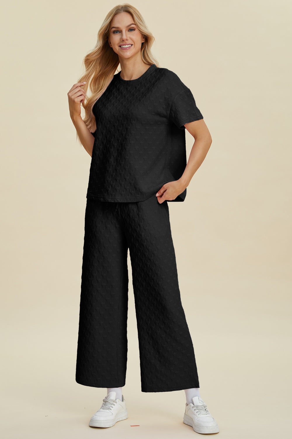 Double Take Melanie Short Sleeve Top and Pants Set