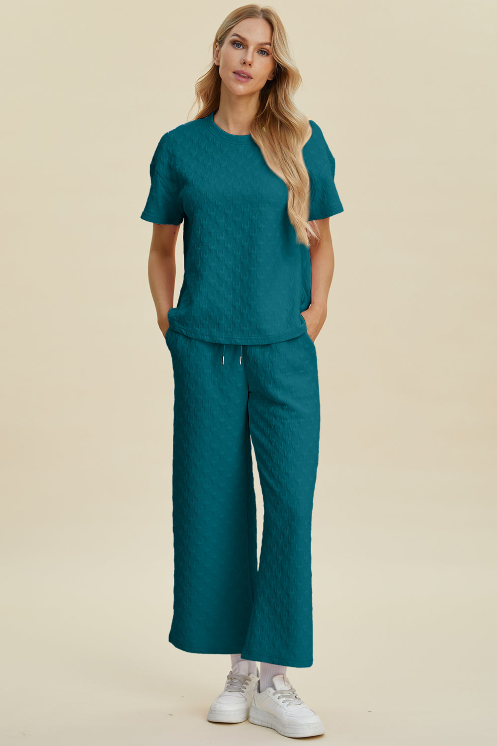 Double Take Melanie Short Sleeve Top and Pants Set