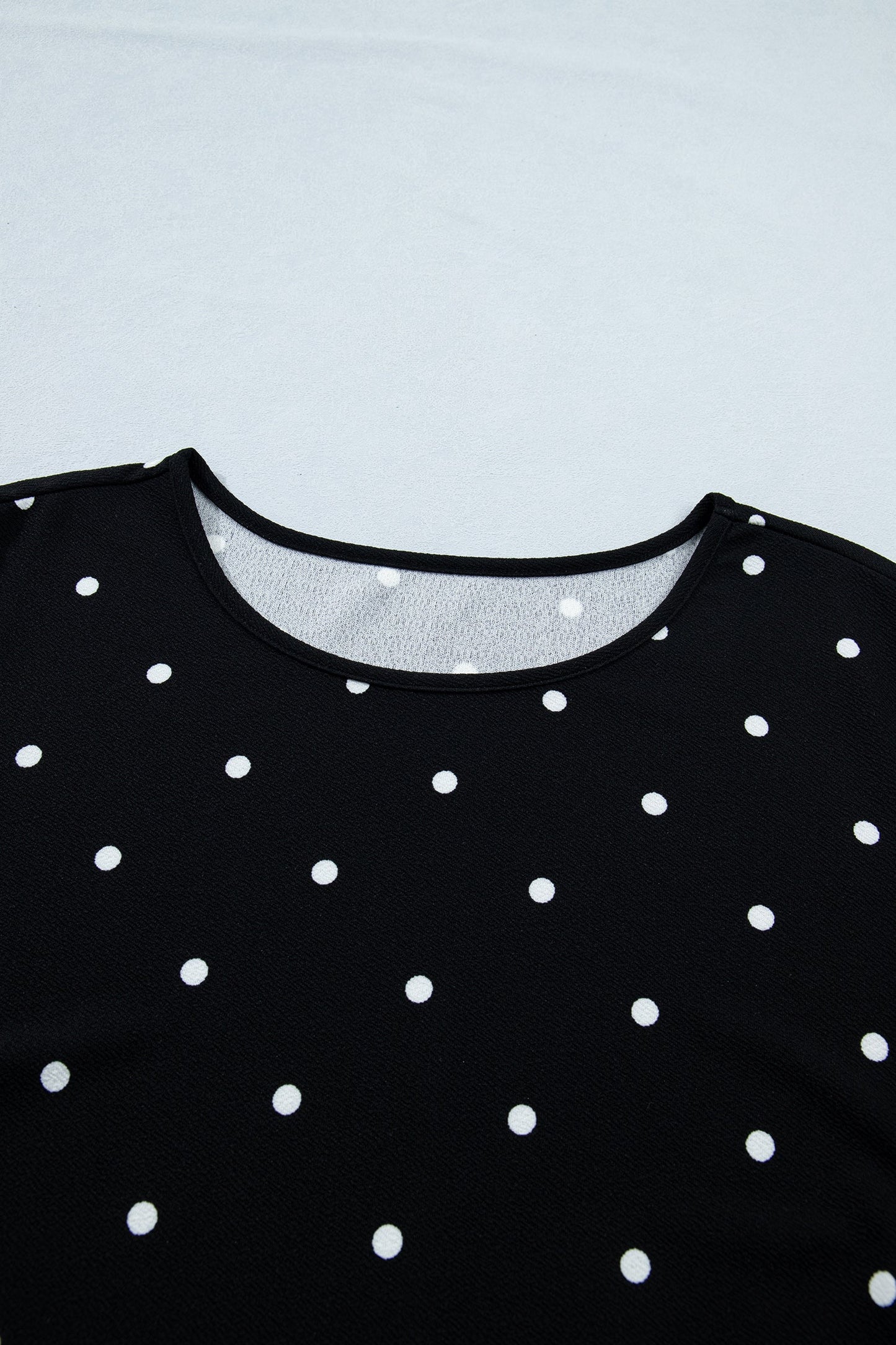 Plus Size Polka Dot Scallop Hem T-Shirt