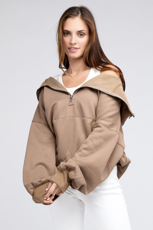 Bibi Stitch Detailed Elastic Hem Hoodie