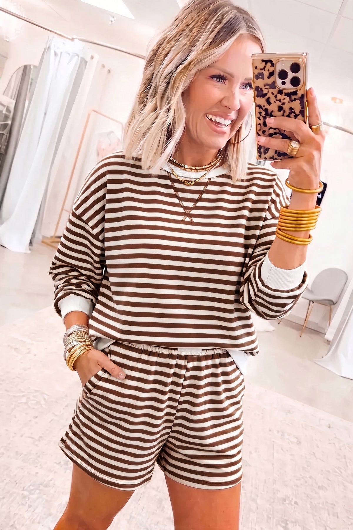2026 Striped Shorts Set