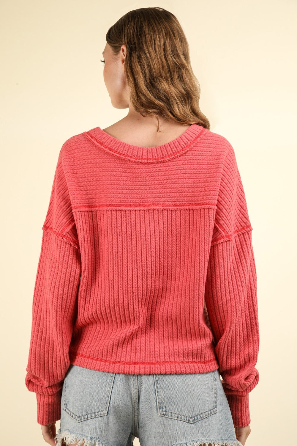 VERY J Ribbed Knit Top