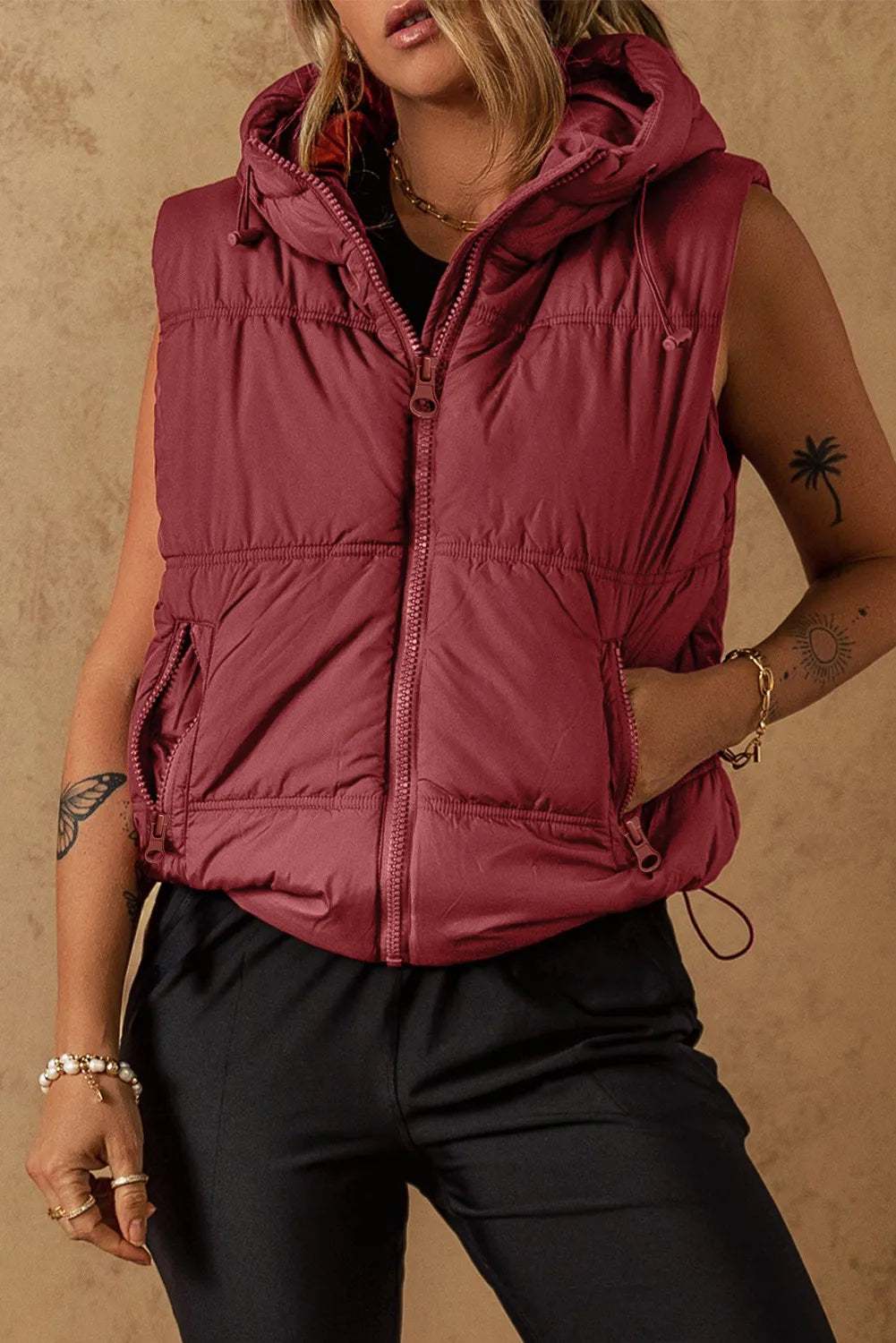 There You Go Zip Up Hoodie Vest