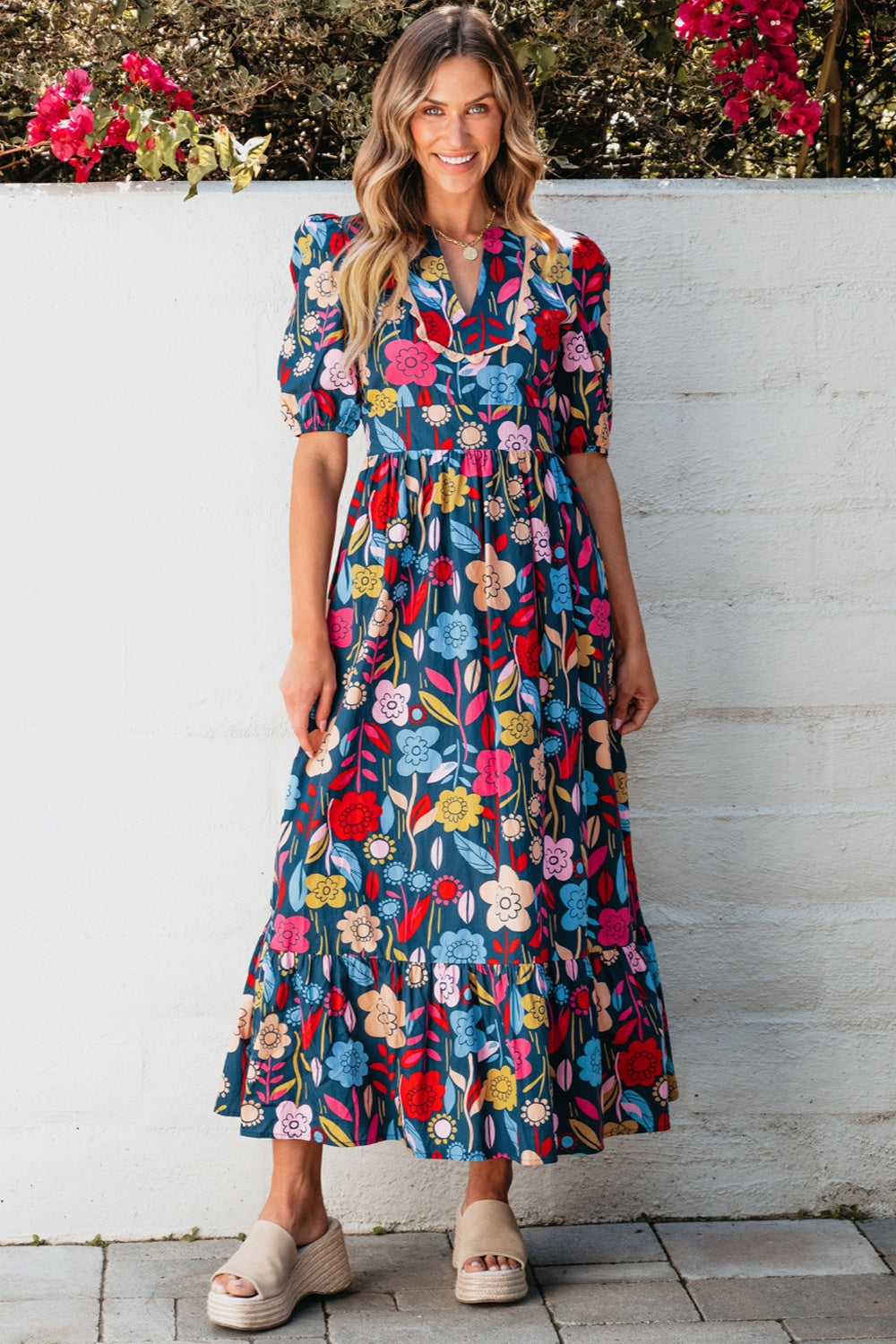 Fields of Floral Midi Dress