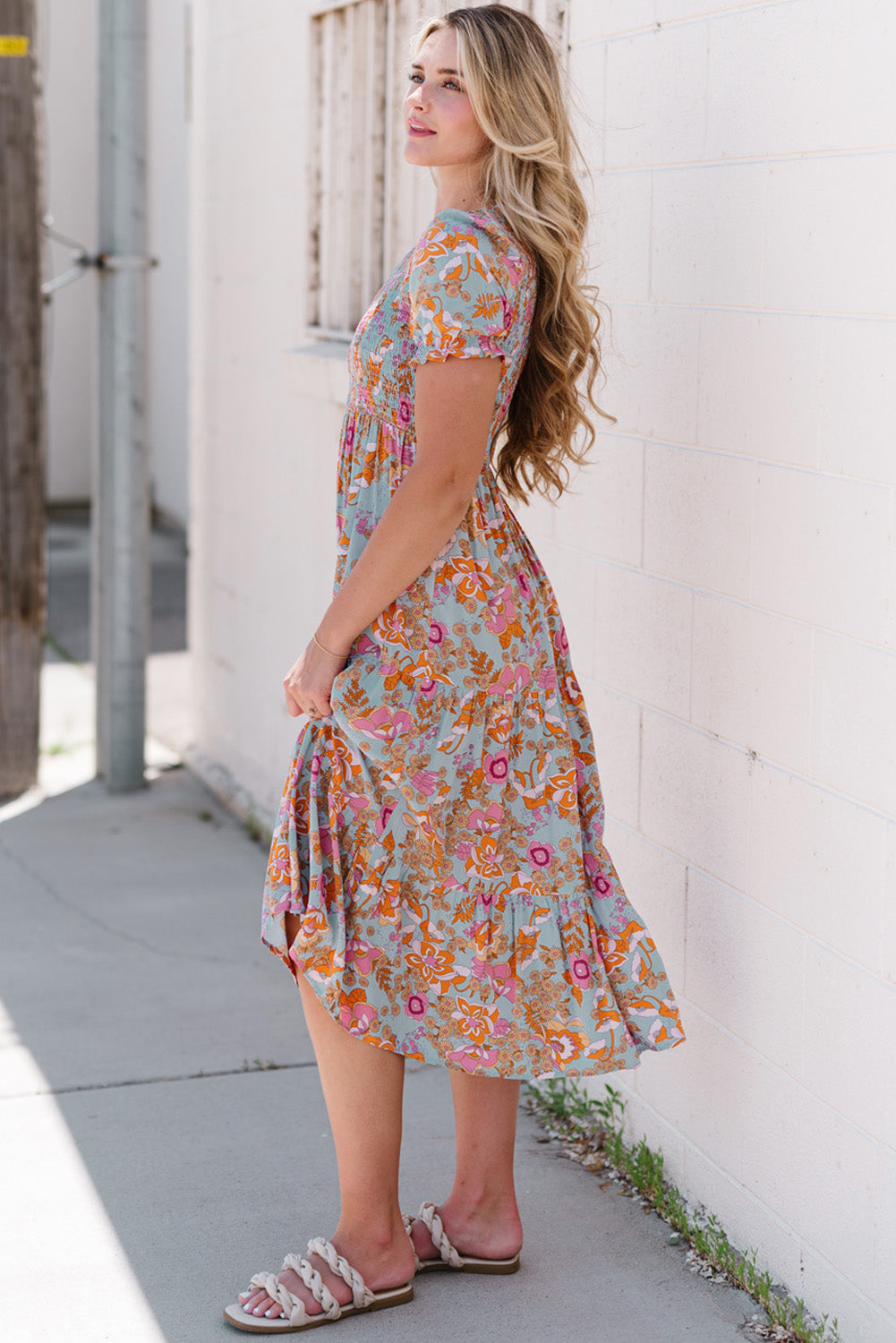 Lacey Floral Midi Dress