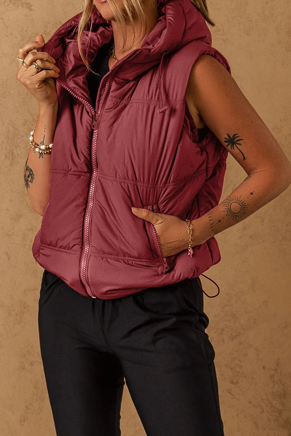 There You Go Zip Up Hoodie Vest