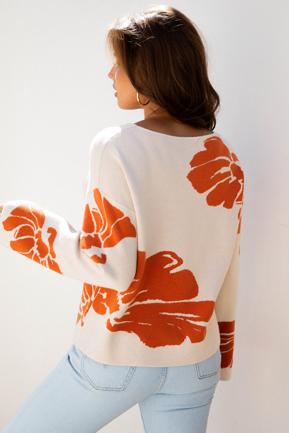 Floral Wide Sleeve Sweater