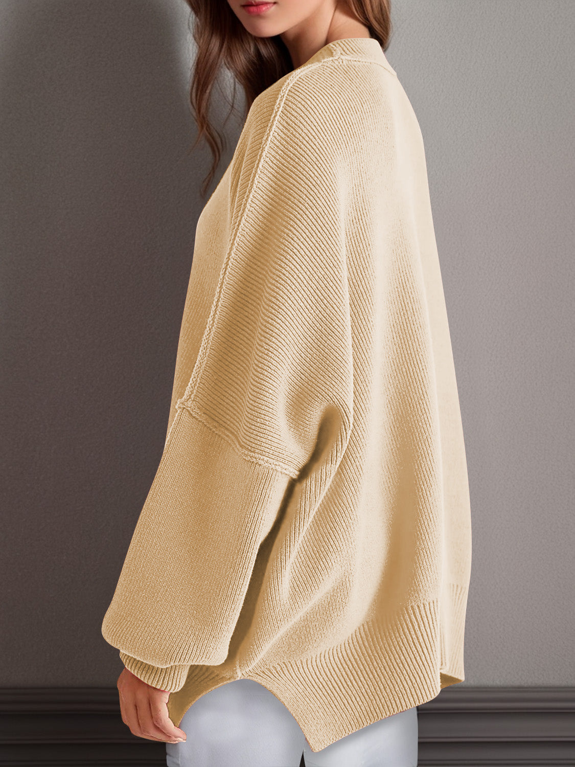 Mandy Side Slit Sweater  Oversized Pullover Sweater