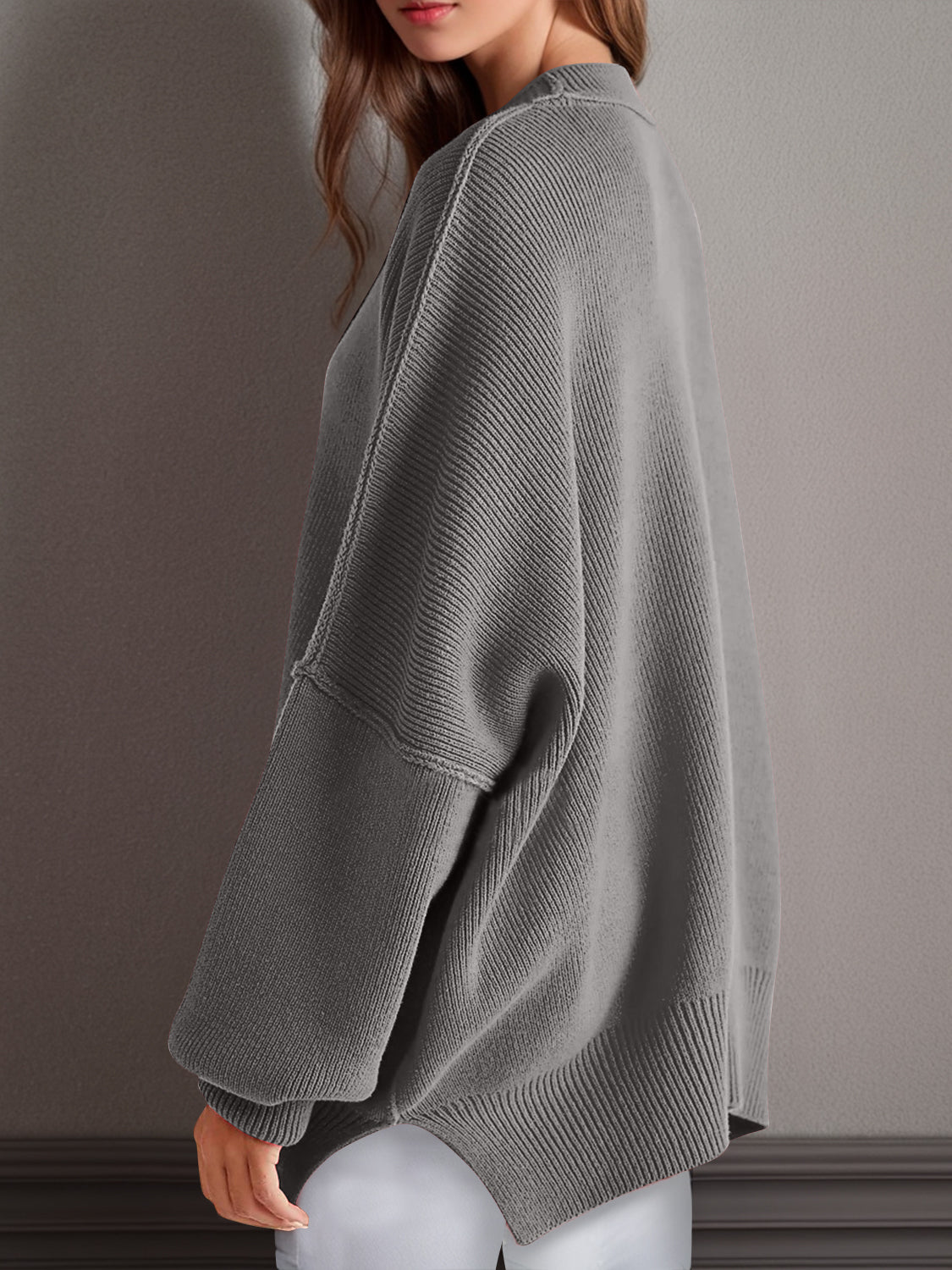 Mandy Side Slit Sweater  Oversized Pullover Sweater