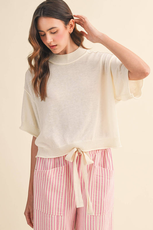 Lillith Cream Lightweight Knit Top
