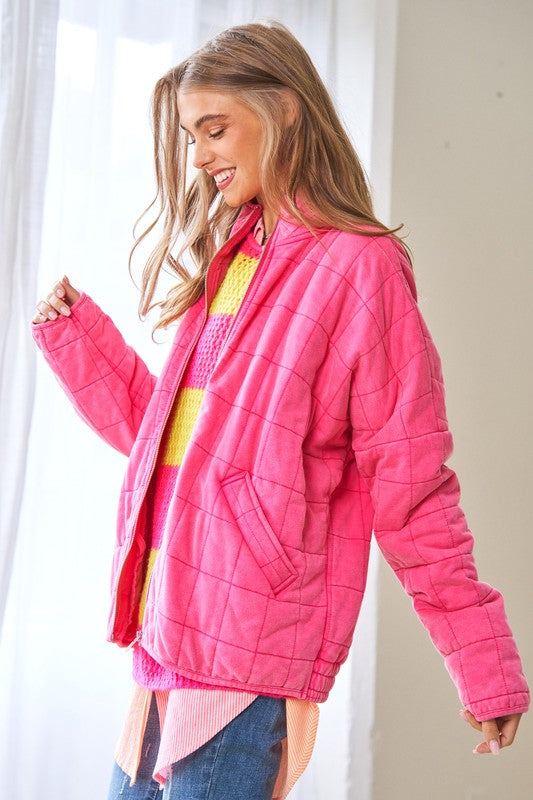 Shenanigans Washed Soft Comfy Quilted Jacket