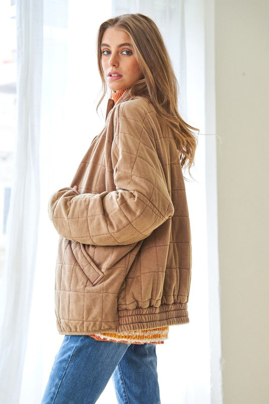 Shenanigans Washed Soft Comfy Quilted Jacket