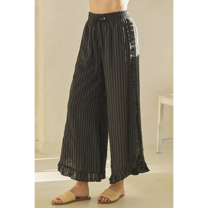 Breezy Stripe Linen Wide Leg Pants