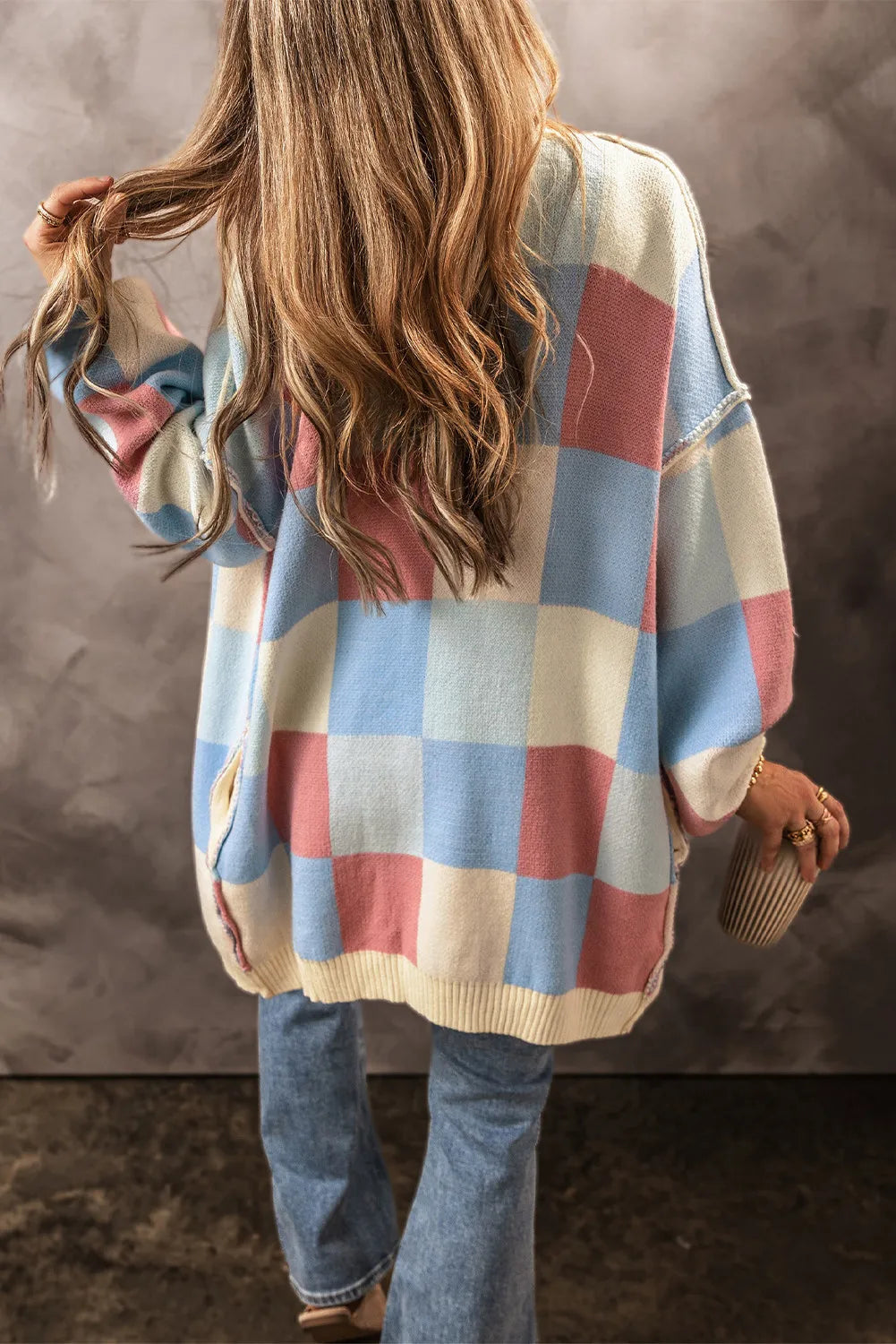 Precilla Color Block Cardigan Sweater