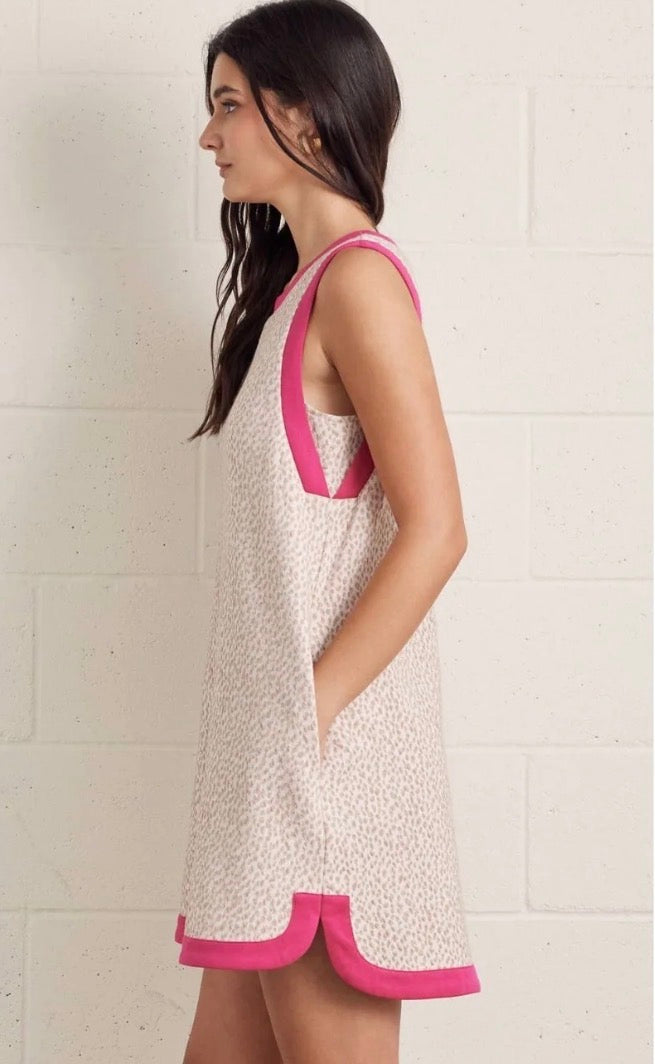 Chelsey Leopard Jaquard Mini Dress