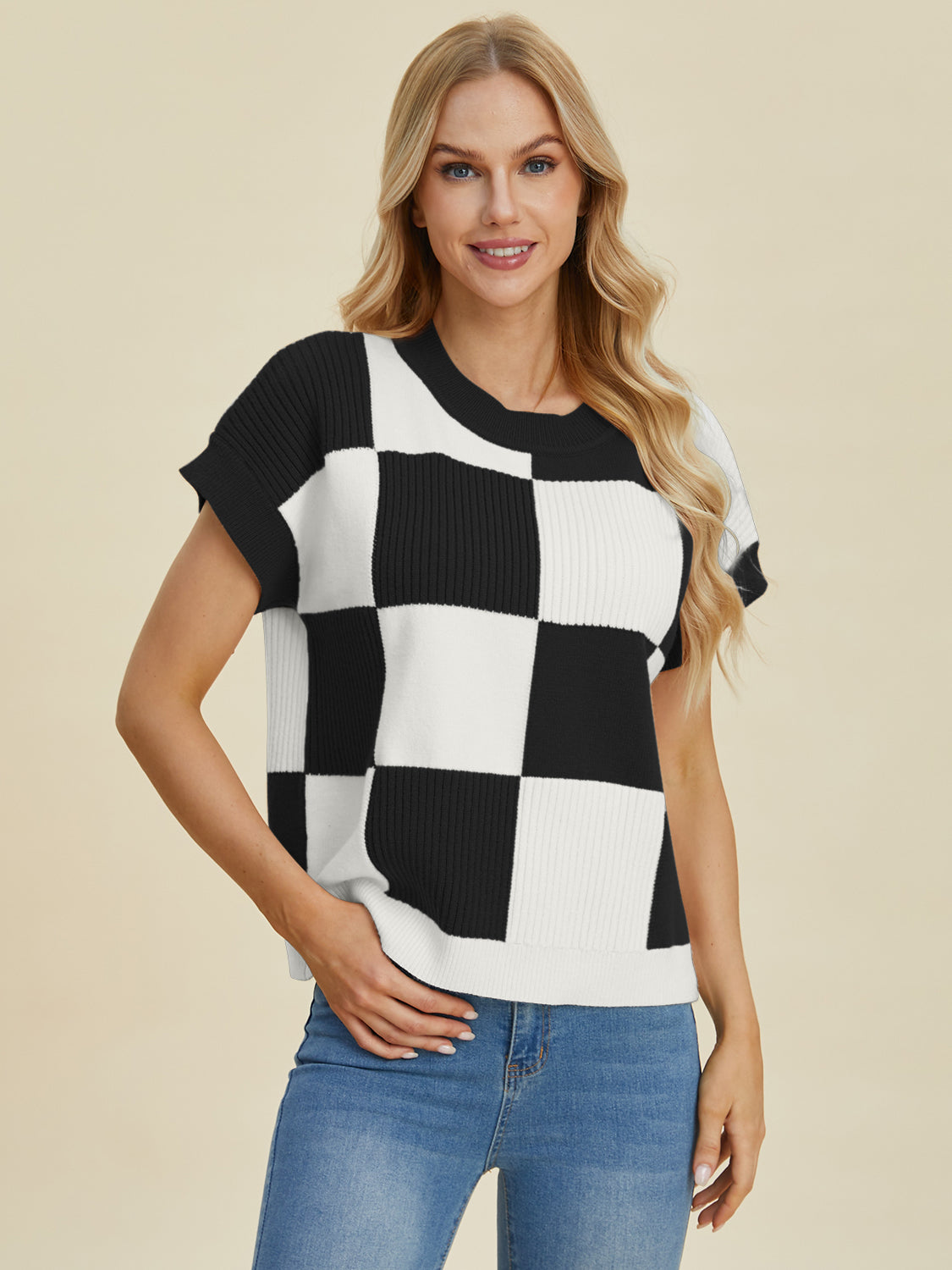 Double Take Checkered Sweater