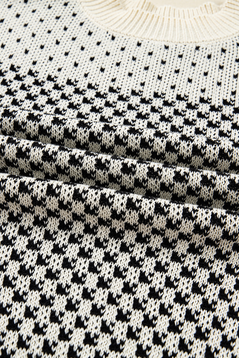 Dotted Colorblock Lantern Sleeve Sweater