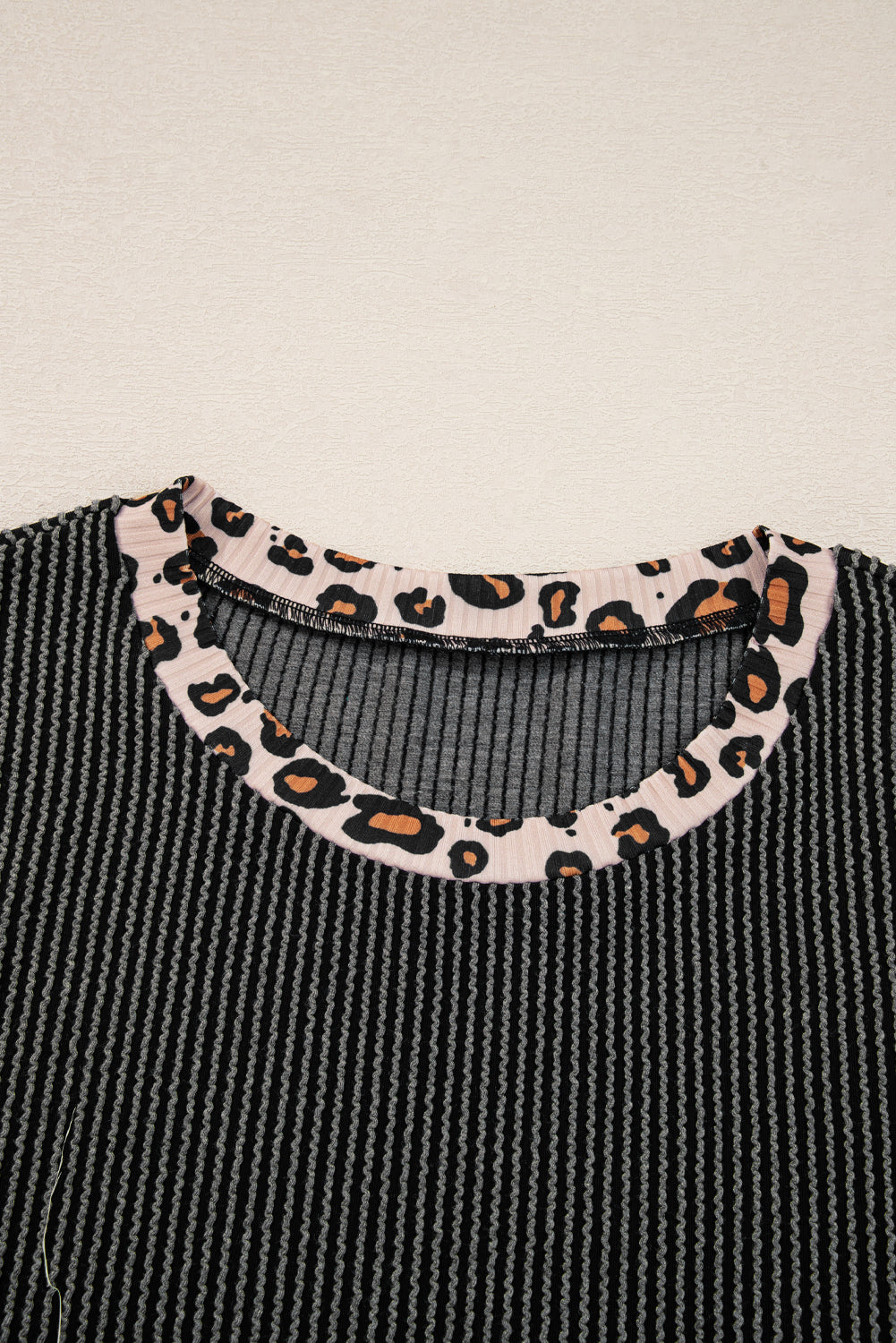 Leopard Corded Knit Top and Pants Set