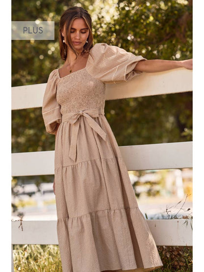 Specially You Textured Midi Dress