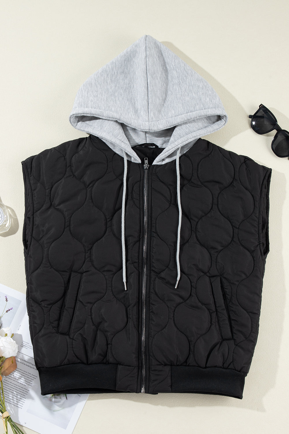 Marcie Hooded Quilted Vest Coat