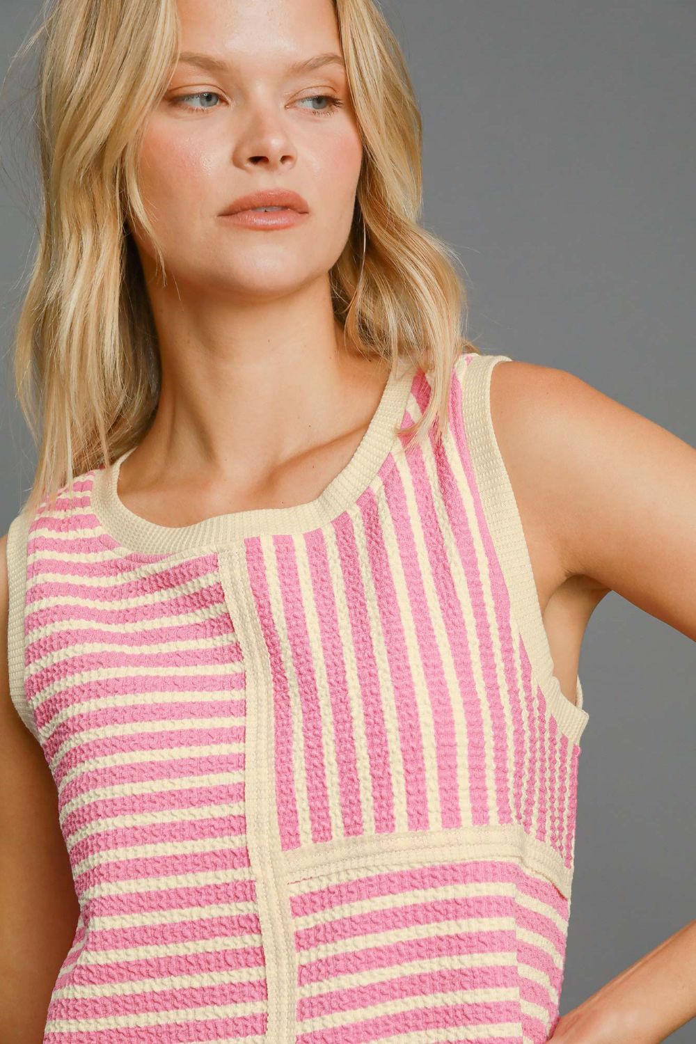 Umgee Pink Striped Tank