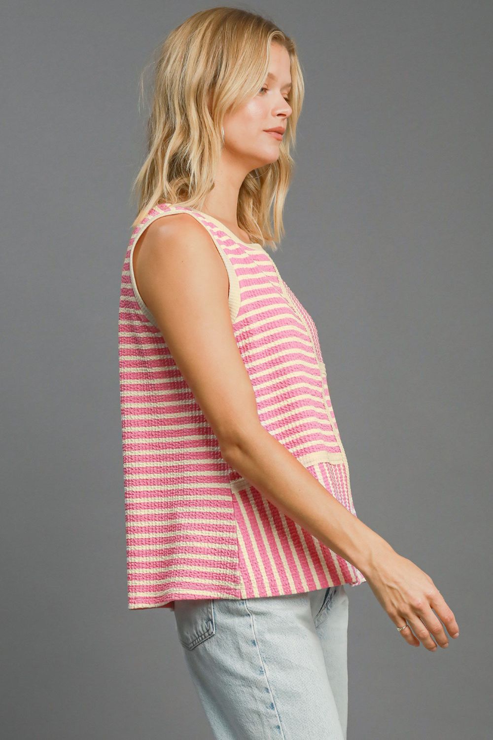 Umgee Pink Striped Tank