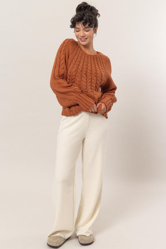 HYFVE Cable-Knit Raglan Sleeve Sweater