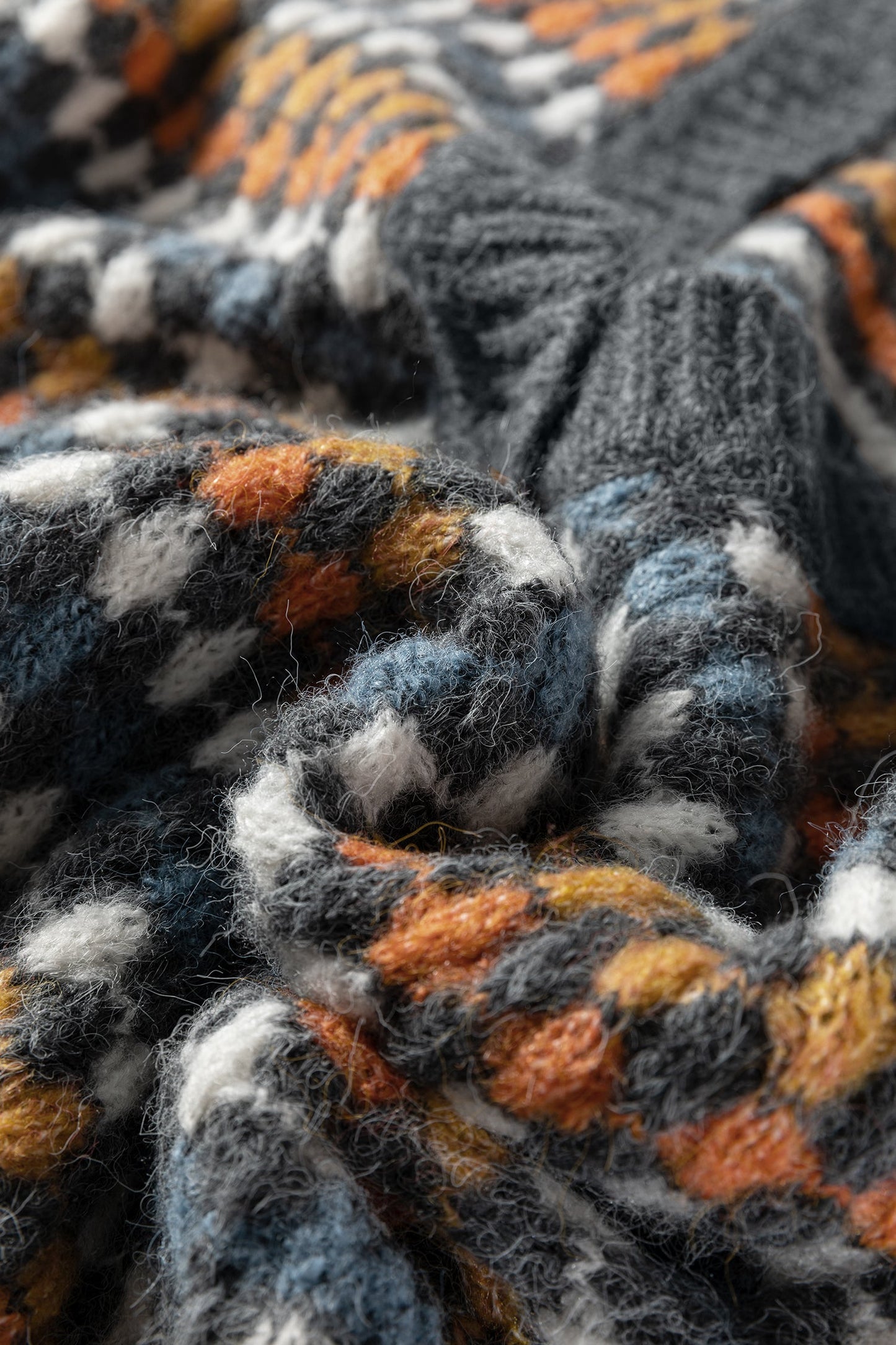 Dotty Knit Button-Up V-Neck Sweater Cardigan