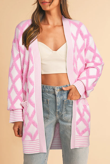 Pink Rhombus Cardigan