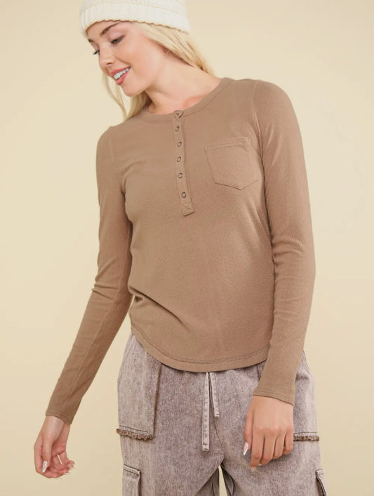 Let You Go Soft Knit Top in Taupe