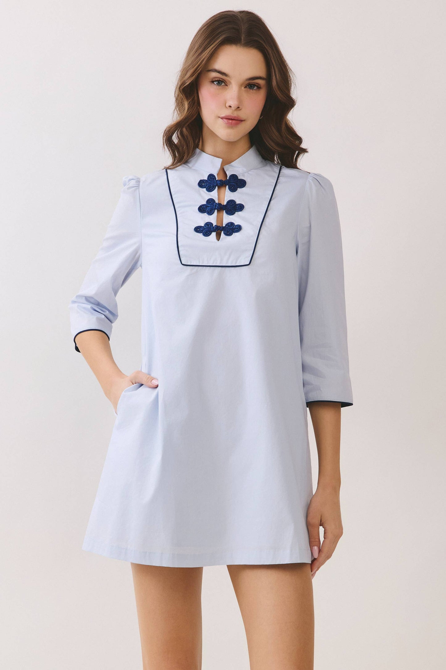 The Rally Ready Frog Button Mini Dress