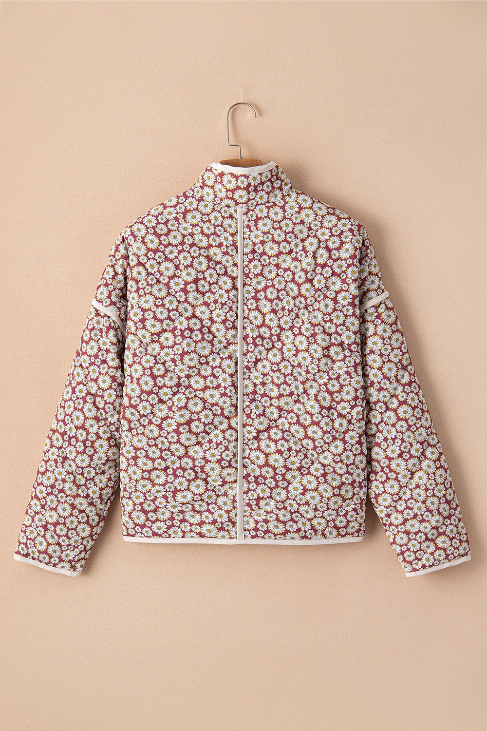 Winter Daisies Quilted Snap Button Jacket