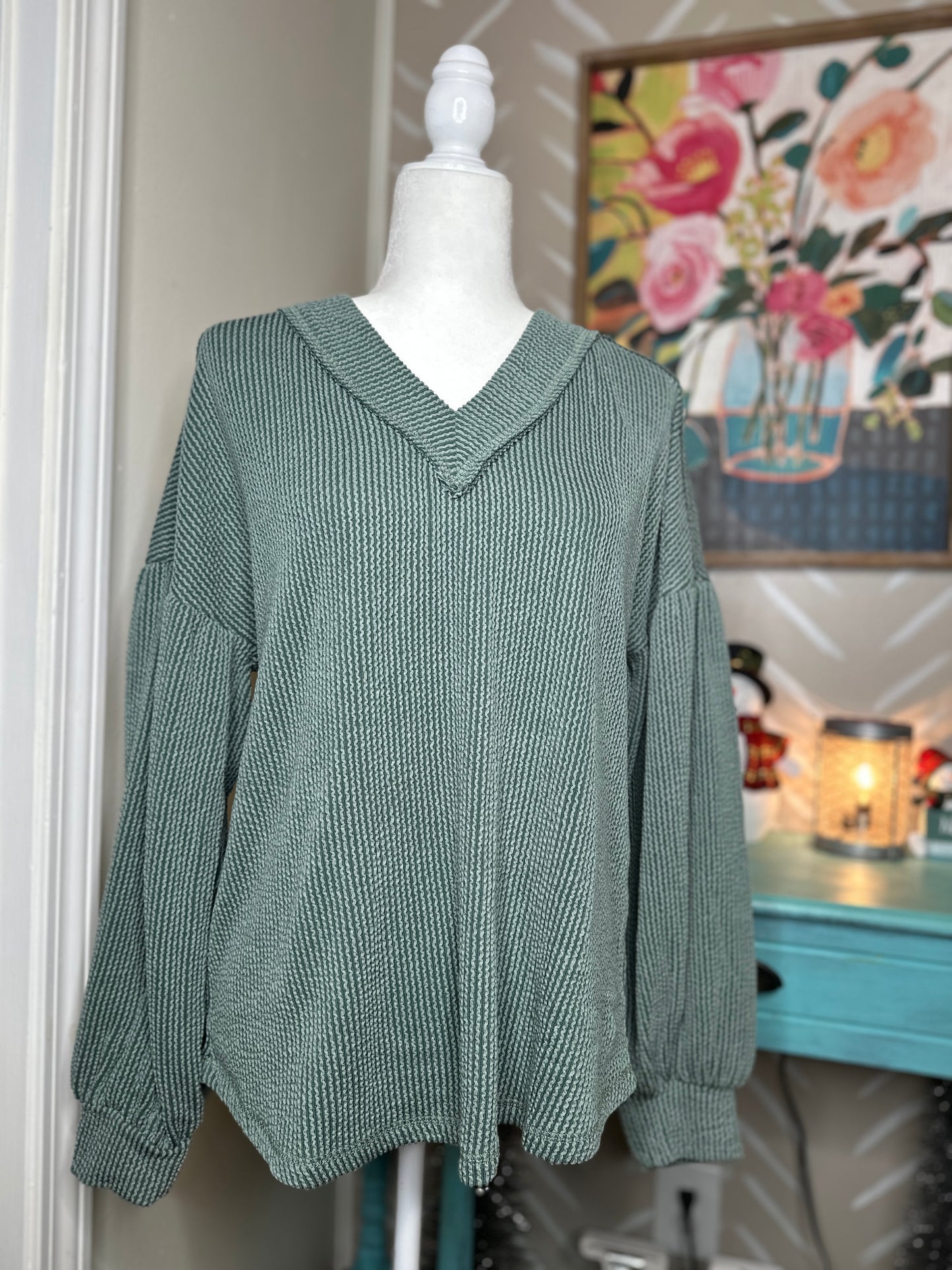 Your Favorite Ribbed Top in Sage