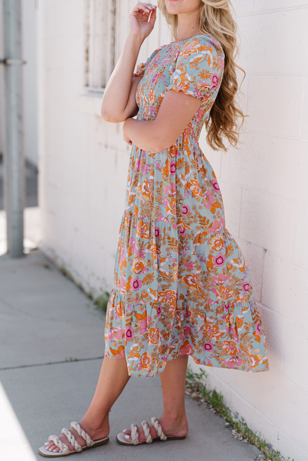 Lacey Floral Midi Dress