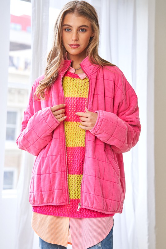 Shenanigans Washed Soft Comfy Quilted Jacket