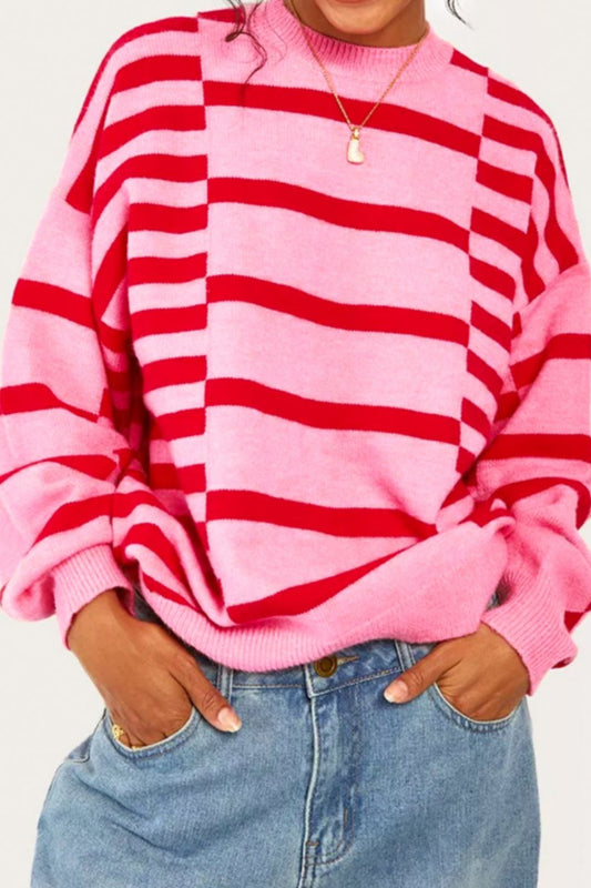 Nora Striped Sweetheart Sweater