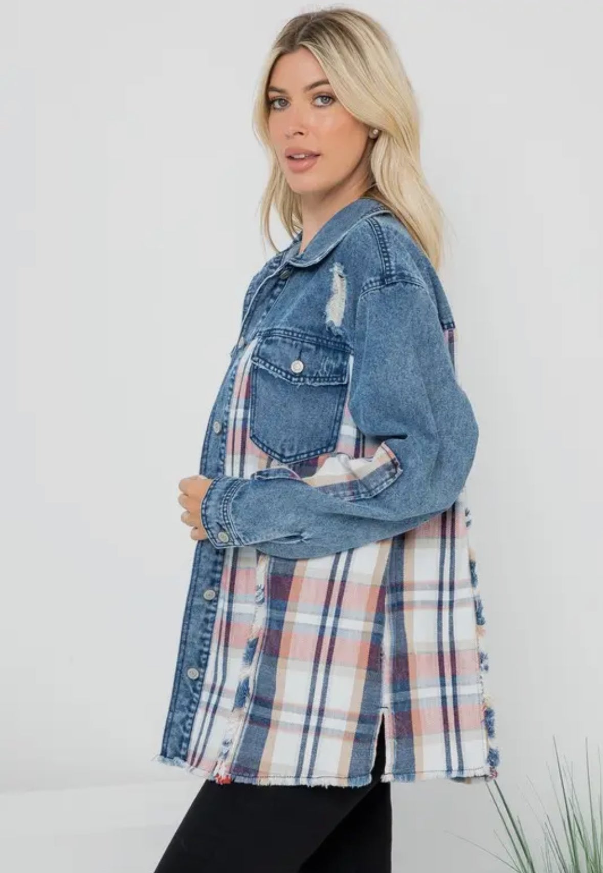 Garment Washed Oversized Denim Shacket