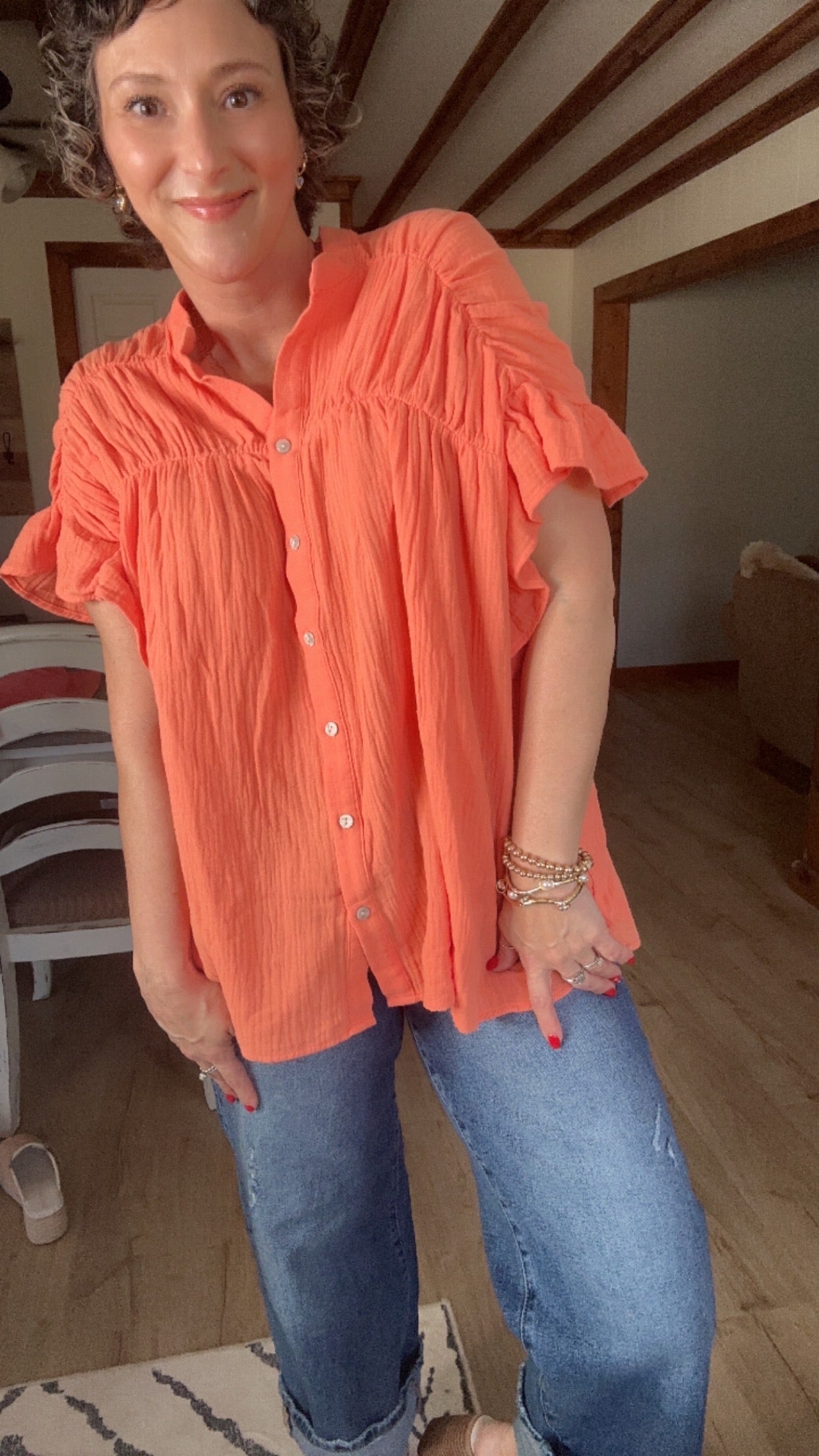 The Margo Coral Top