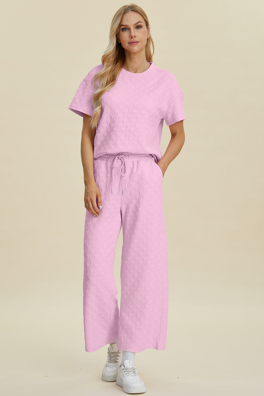 Double Take Melanie Short Sleeve Top and Pants Set