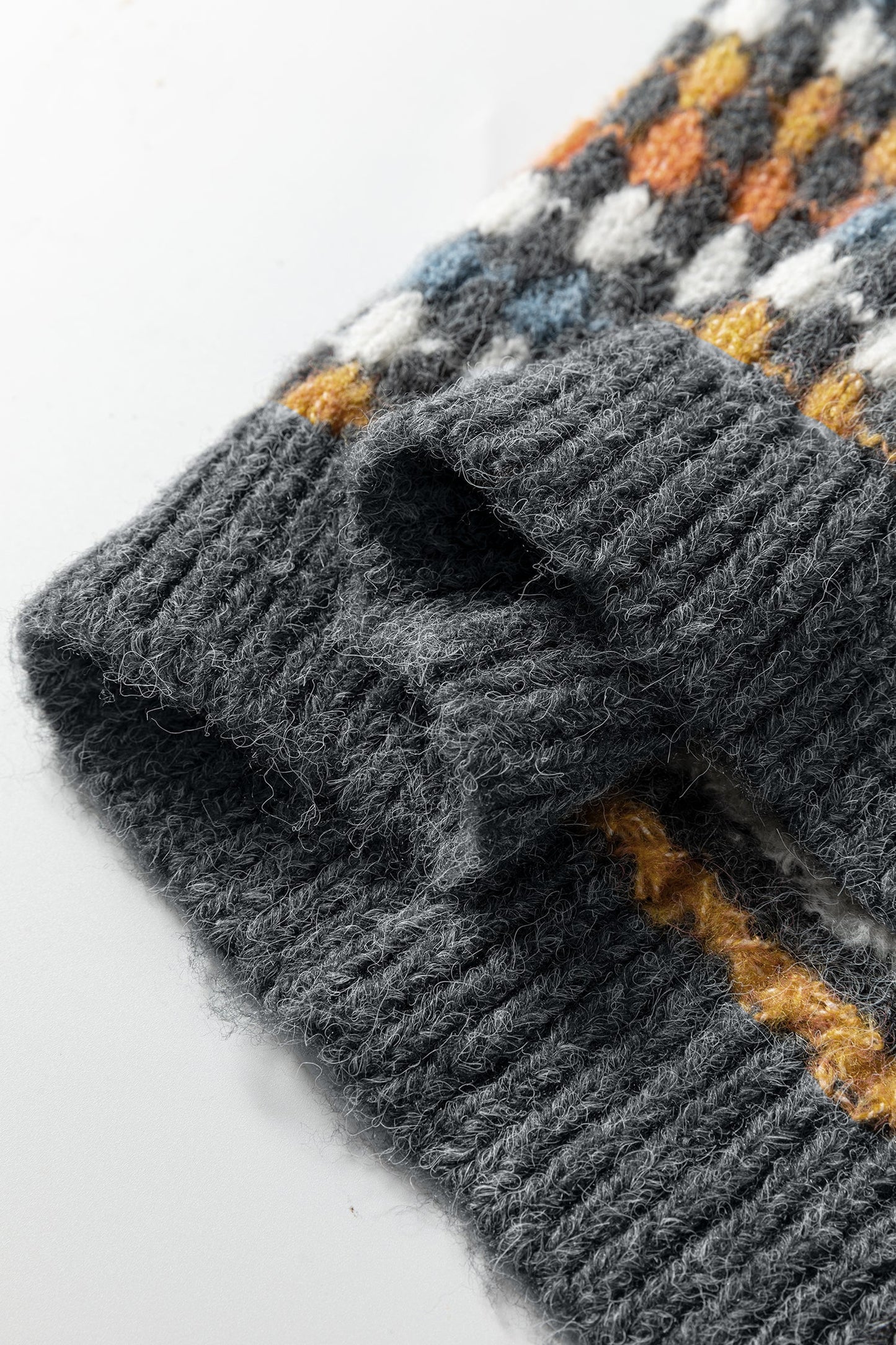 Dotty Knit Button-Up V-Neck Sweater Cardigan