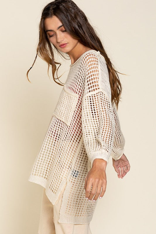 Avery Oversized Fit See-through Pullover Top