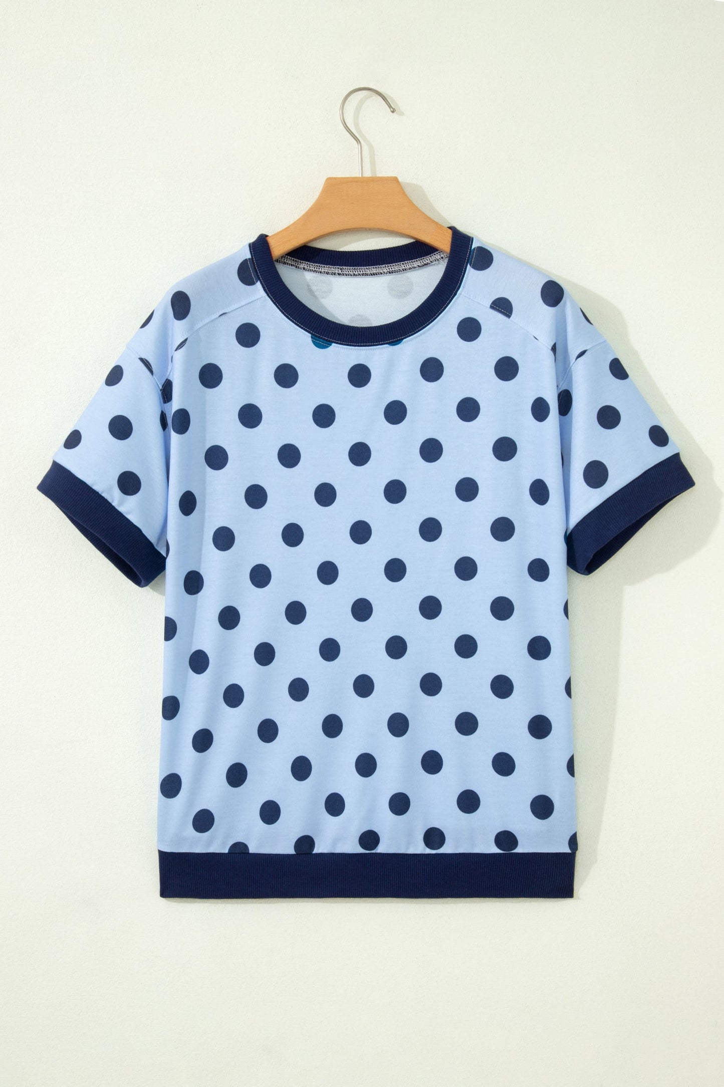 Colorblock Polka Dot Short Sleeve Tee