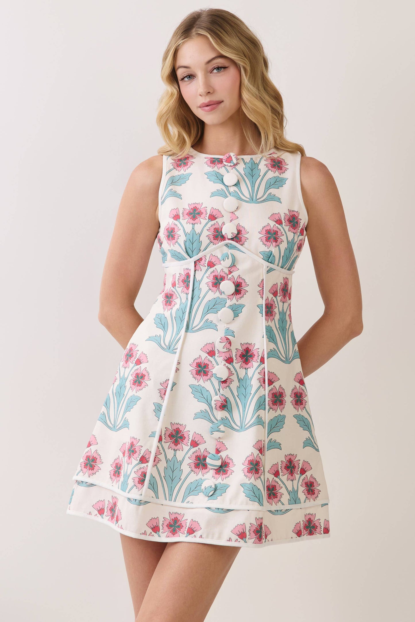 Dinner Date Button Front Mini Dress