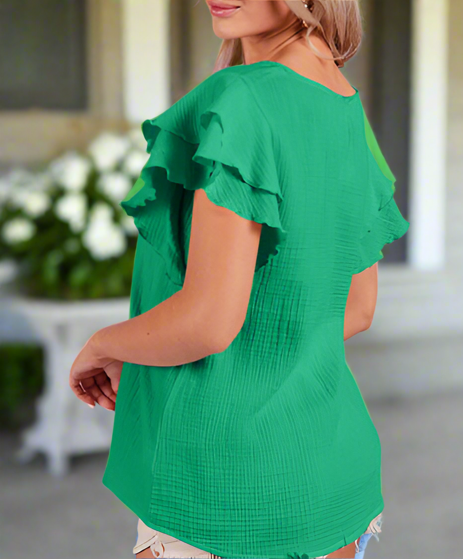 BiBi Ruffle Gauze Top