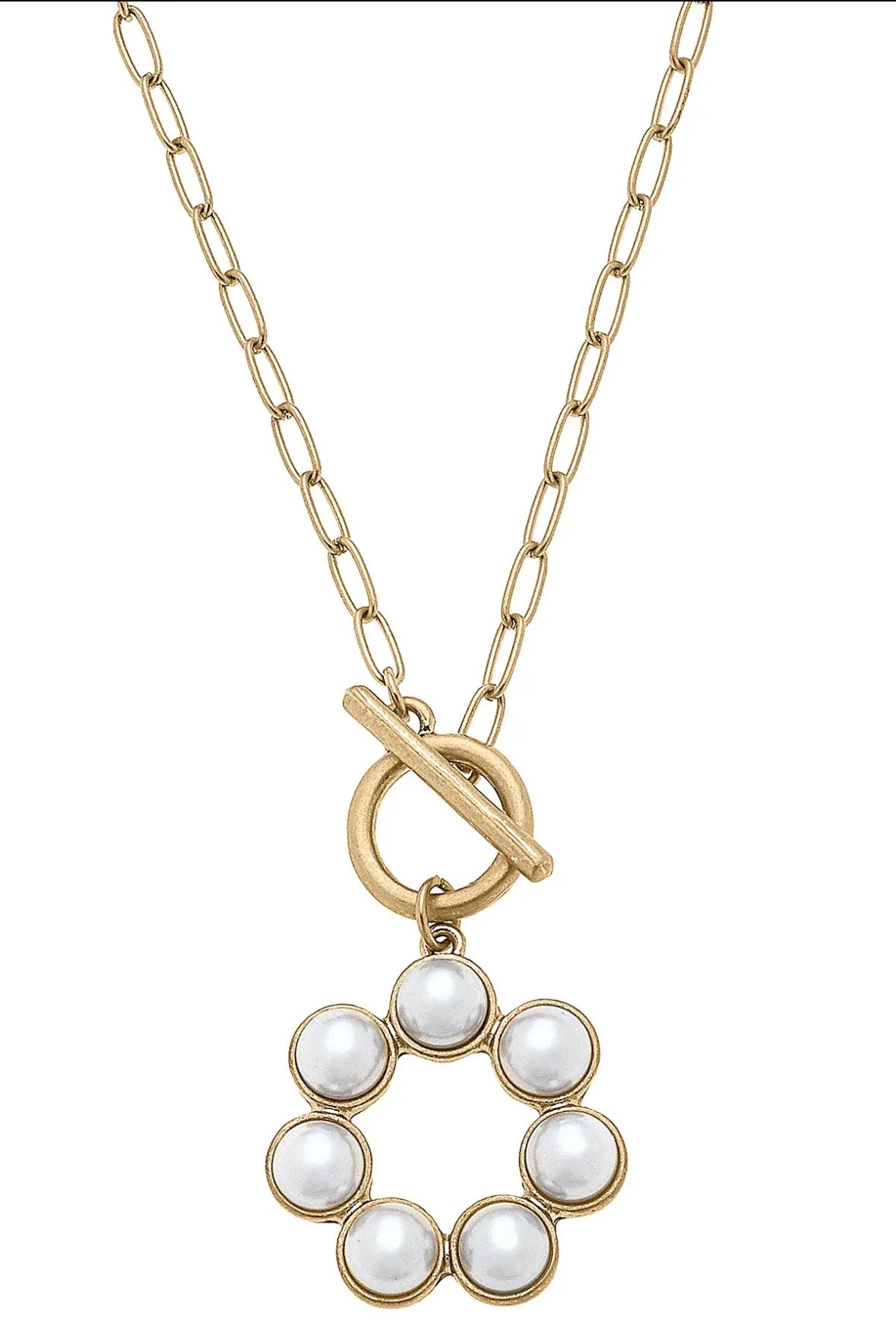 Penelope Pearl Link Toggle Necklace