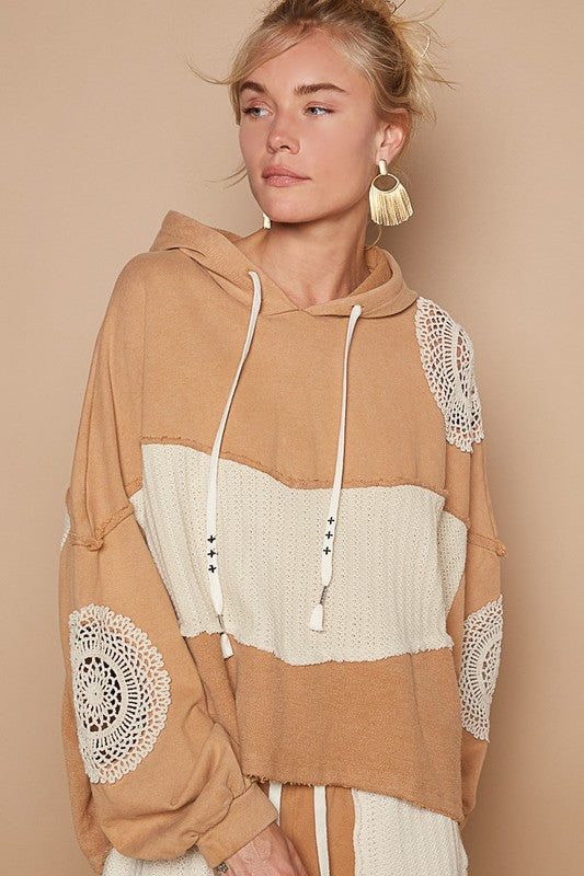 POL Openwork Lace Hoodie